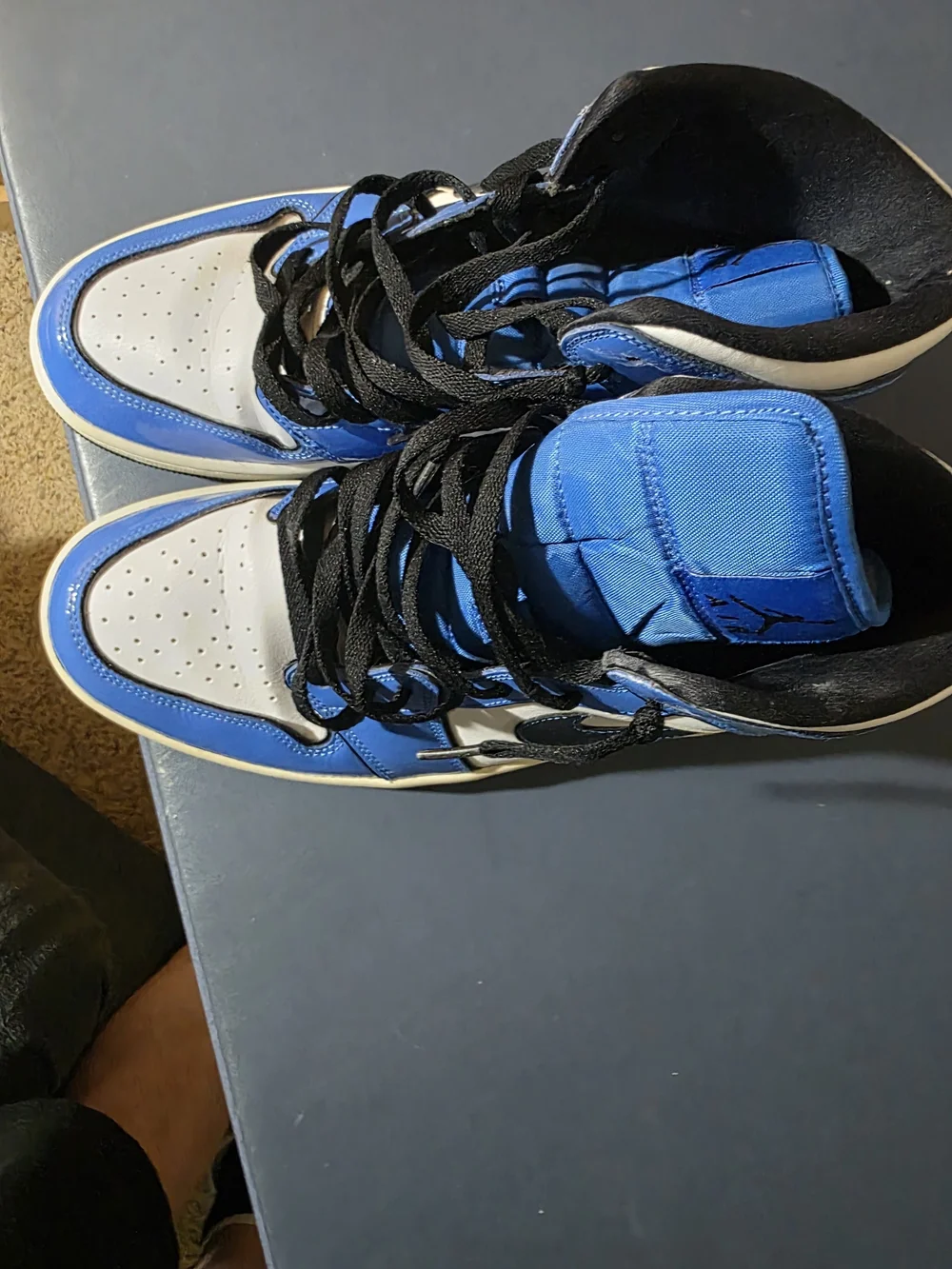 Jordan Men's High-Top Sneakers in Blue, White and Black